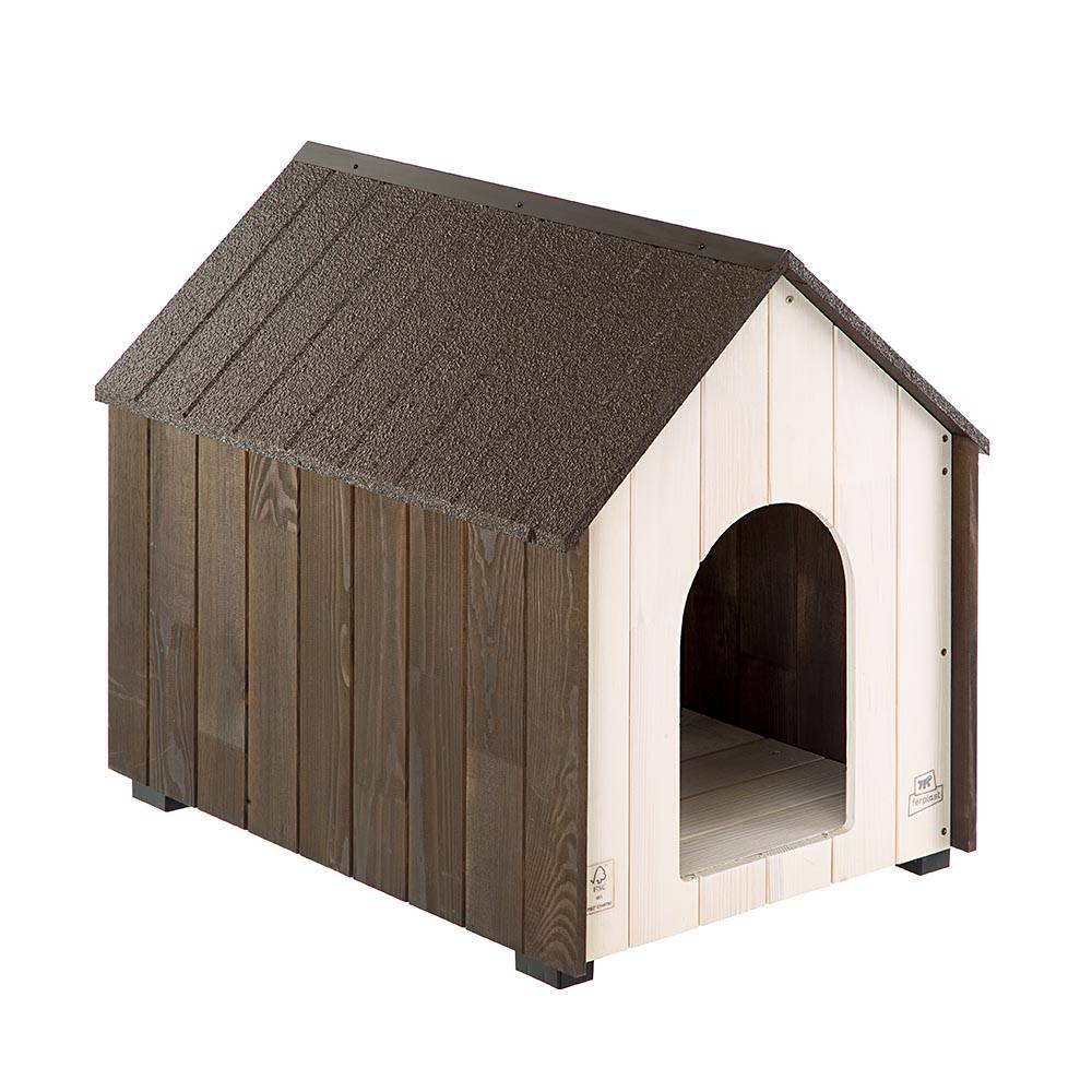 Ferplast - Niche d'extérieur, KOYA MEDIUM Maison pour Chiens en Bois FSC avec Peinture non Toxique, Trous d'aération, Pieds Isolants - Imagen 1