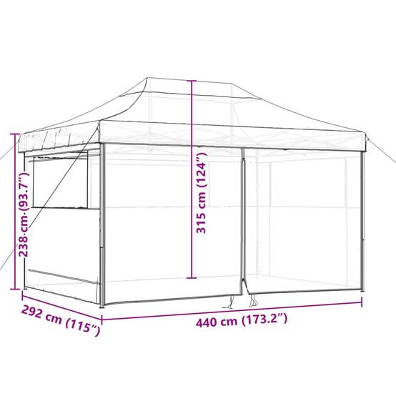 Barnum Imperméable 4.5x3 m Acier Pliant avec 4 Murs Vitrés pour Fête Terre Cuite – ComfortXL Outdoor Living - Image 10