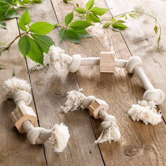 Love Story - Jouet pour Chien "Corde 2 Nœuds" 30cm Naturel - Image 5