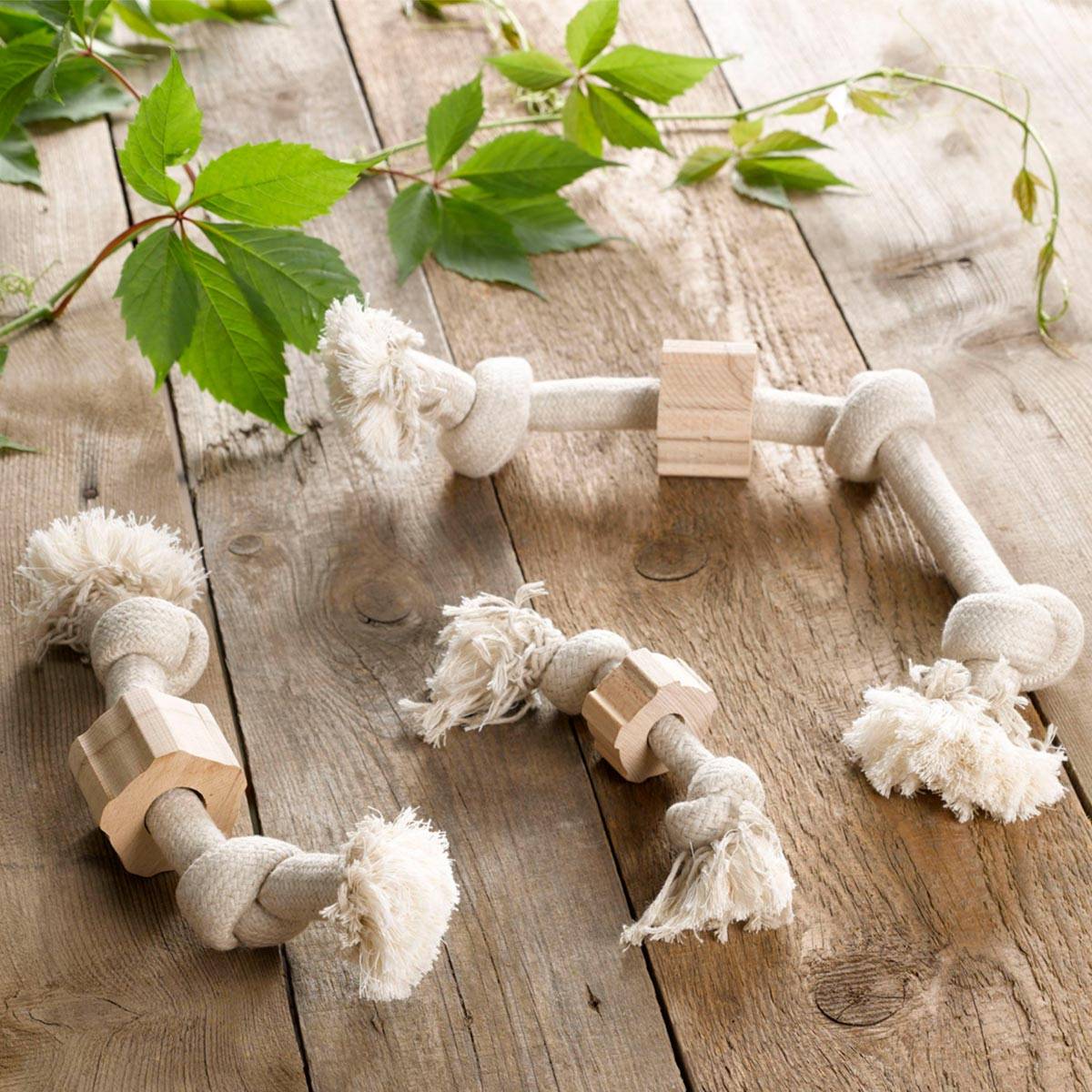 Love Story - Jouet pour Chien "Corde 2 Nœuds" 30cm Naturel - Image 5