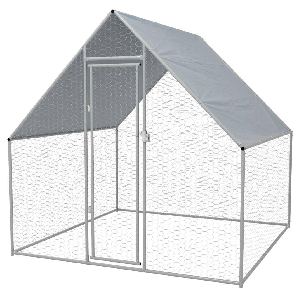 Helloshop26 - Cage extérieure pour poulets 2 x 2 x 1,92 m acier galvanisé - Imagen 1