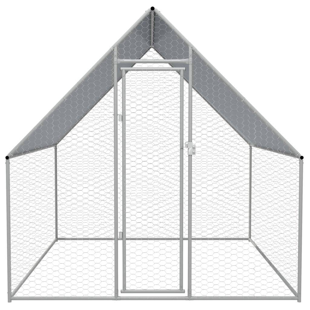 Helloshop26 - Cage extérieure pour poulets 2 x 2 x 1,92 m acier galvanisé - Imagen 3