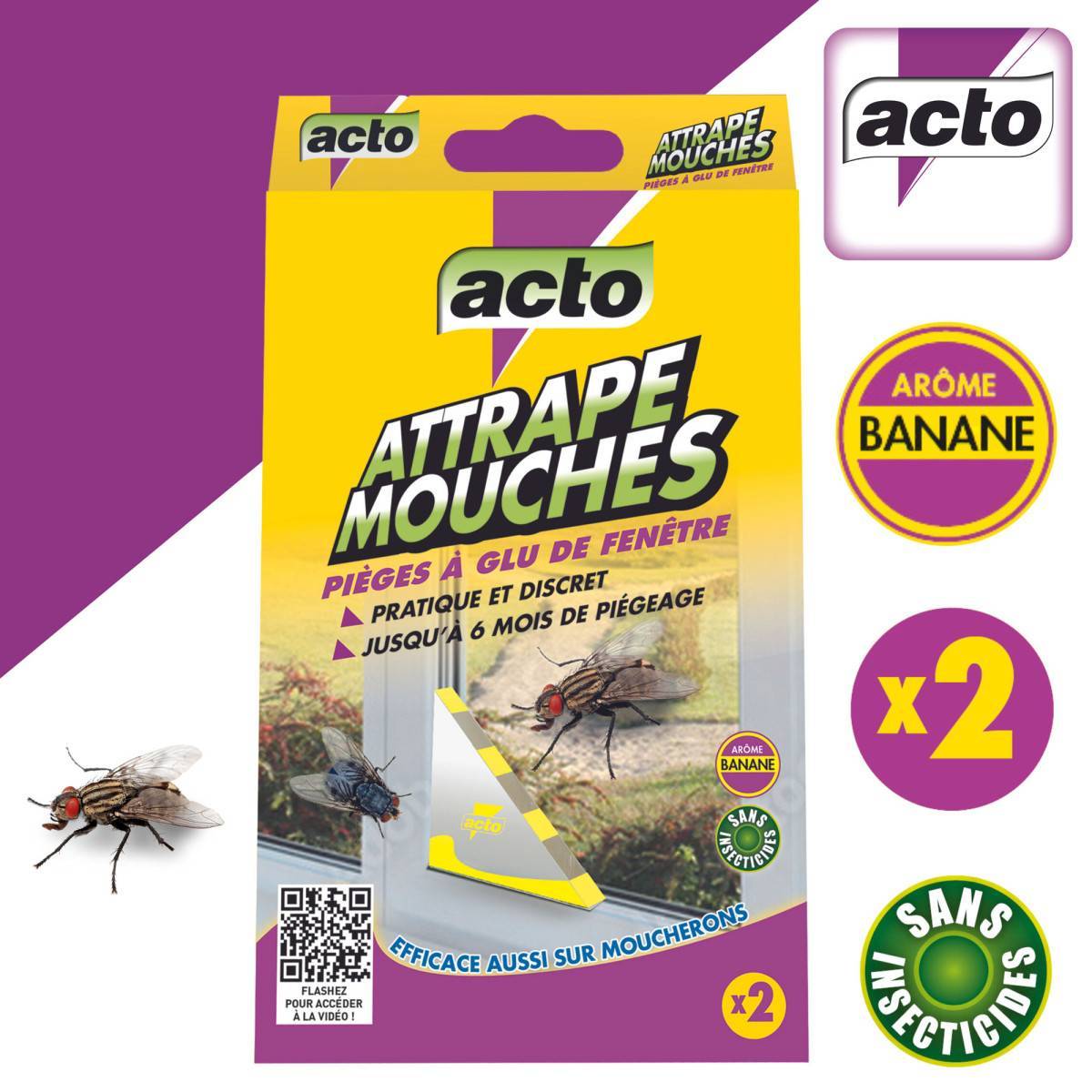 Acto - Acto Attrapes mouches - Piège à glu de fenêtre - Imagen 4