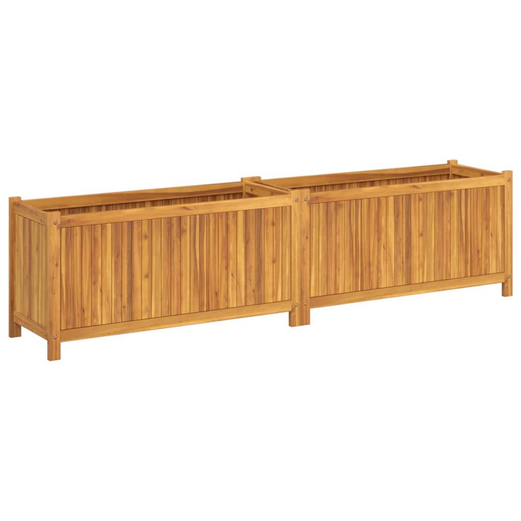 Maison Chic - Jardinière, Bac à fleurs, Pot de fleurs avec doublure 199x38,5x50 cm bois massif d'acacia - Imagen 5