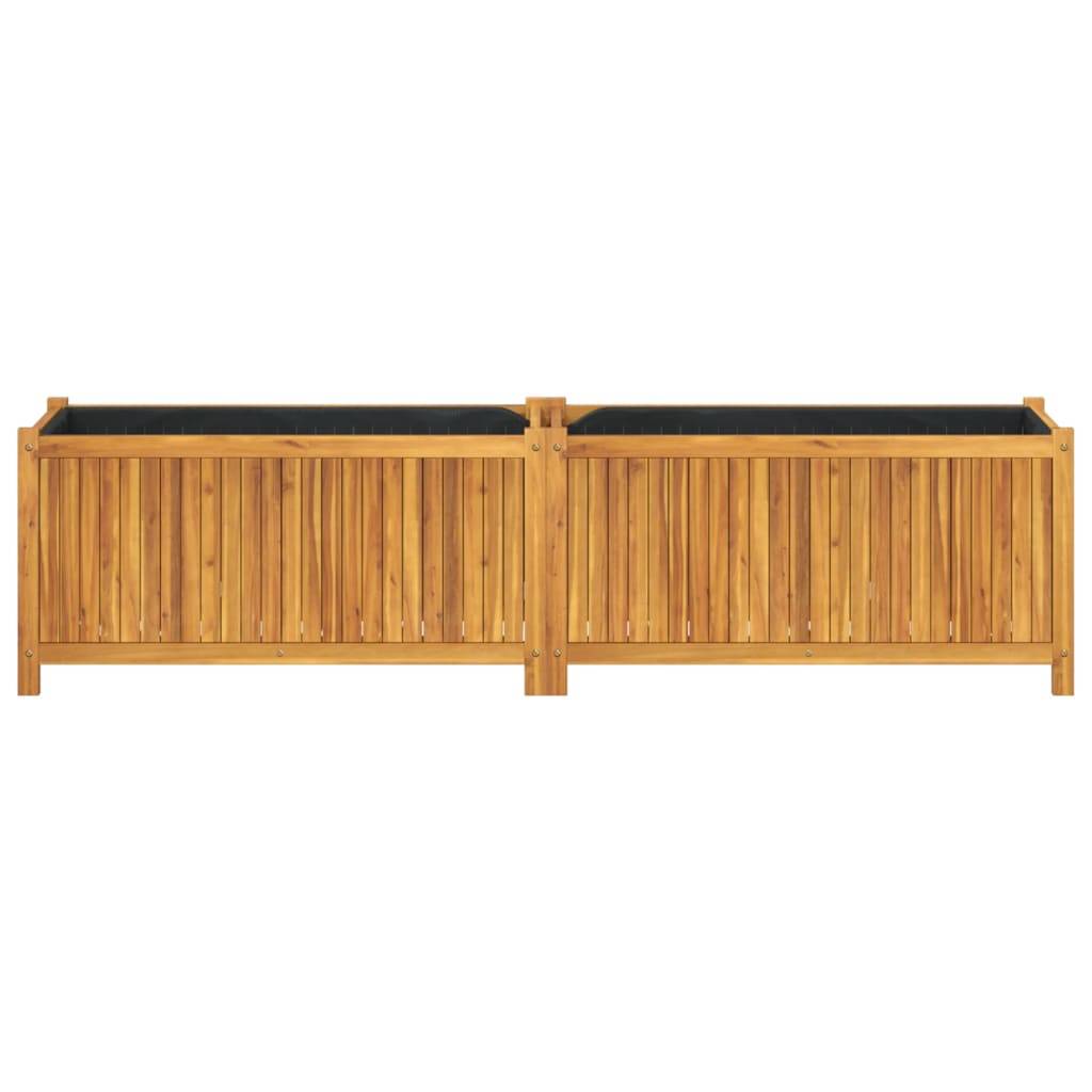 Maison Chic - Jardinière, Bac à fleurs, Pot de fleurs avec doublure 199x38,5x50 cm bois massif d'acacia - Imagen 4