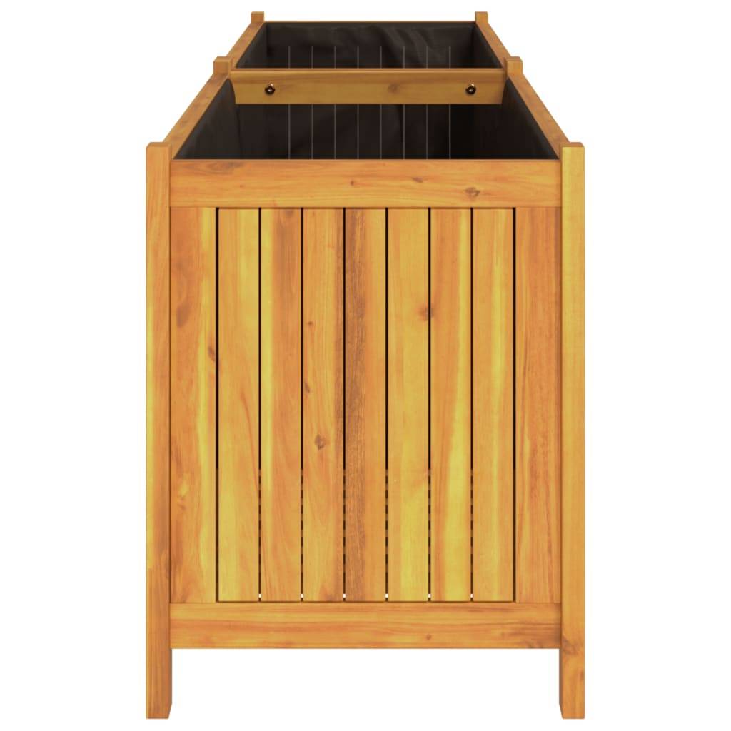 Maison Chic - Jardinière, Bac à fleurs, Pot de fleurs avec doublure 199x38,5x50 cm bois massif d'acacia - Imagen 6