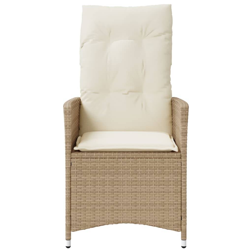 Chaise de jardin inclinable - Chaise d'extérieur - Fauteuil d'extérieur avec coussins beige résine tressée - MEUBLE PRO ny614 - Image 4