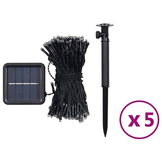Lampe d'extérieur - Lampe de jardins solaires 5 pcs 5x200 LED Multicolore Intérieur - Image 8