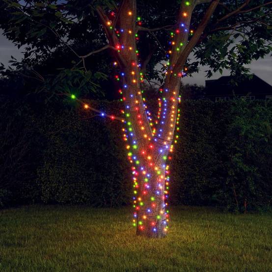 Lampe d'extérieur - Lampe de jardins solaires 5 pcs 5x200 LED Multicolore Intérieur - Image 2