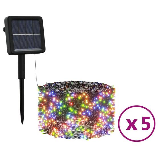 Lampe d'extérieur - Lampe de jardins solaires 5 pcs 5x200 LED Multicolore Intérieur - Image 1