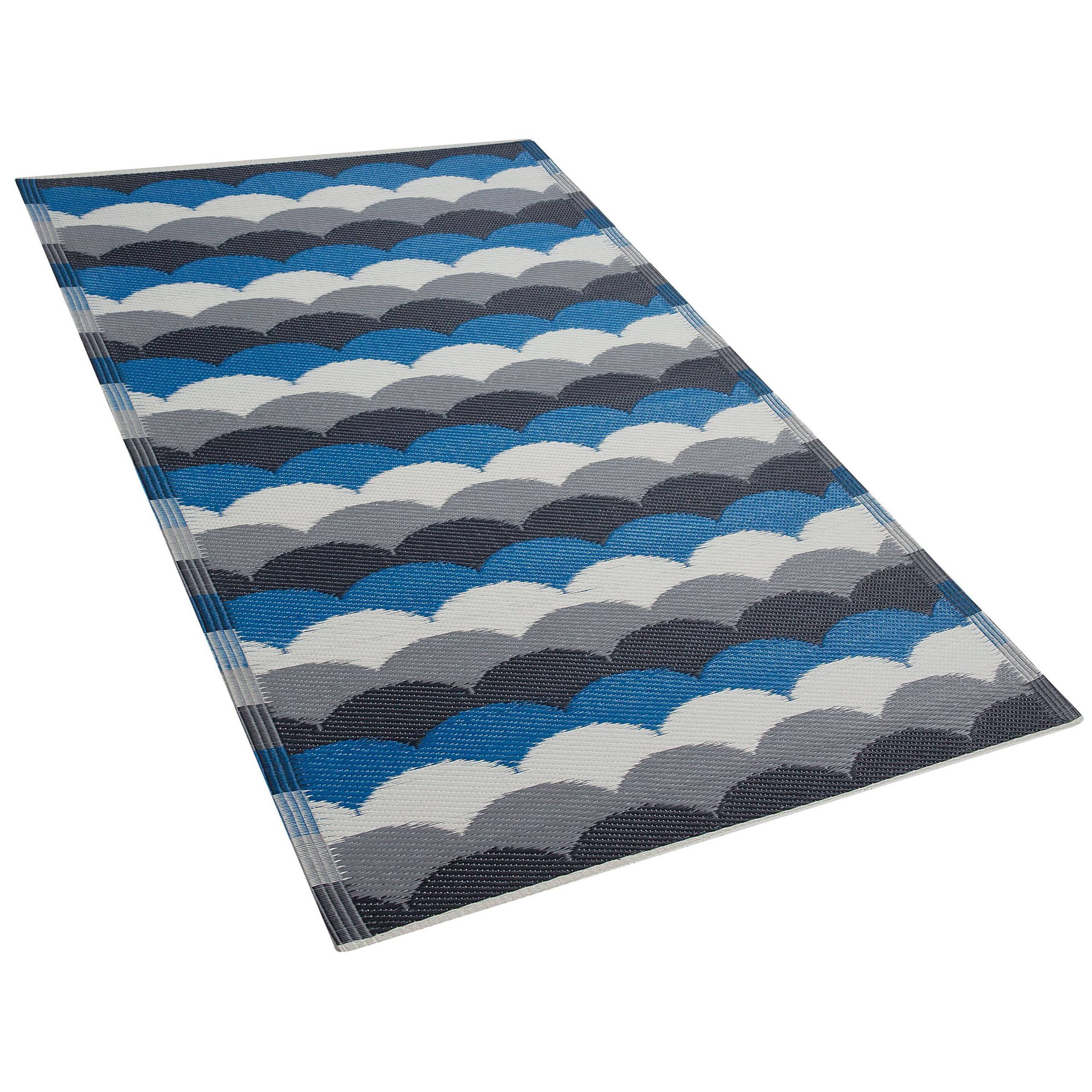 Beliani - Tapis d'extérieur Polypropylène Bleu BELLARY - Beliani - Imagen 5