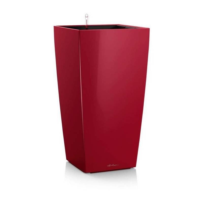 Lechuza - Pot De Fleur Lechuza Cubico Premium 50 - Kit Complet, Rouge Scarlet Brillant - Imagen 1