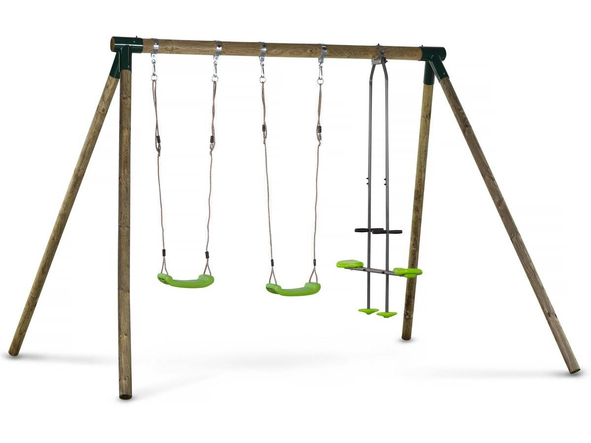Habitat Et Jardin - Portique Bois "lana" - Avec 2 Balançoires Et 1 Vis-à-vis. -habitat Et Jardin - Imagen 1