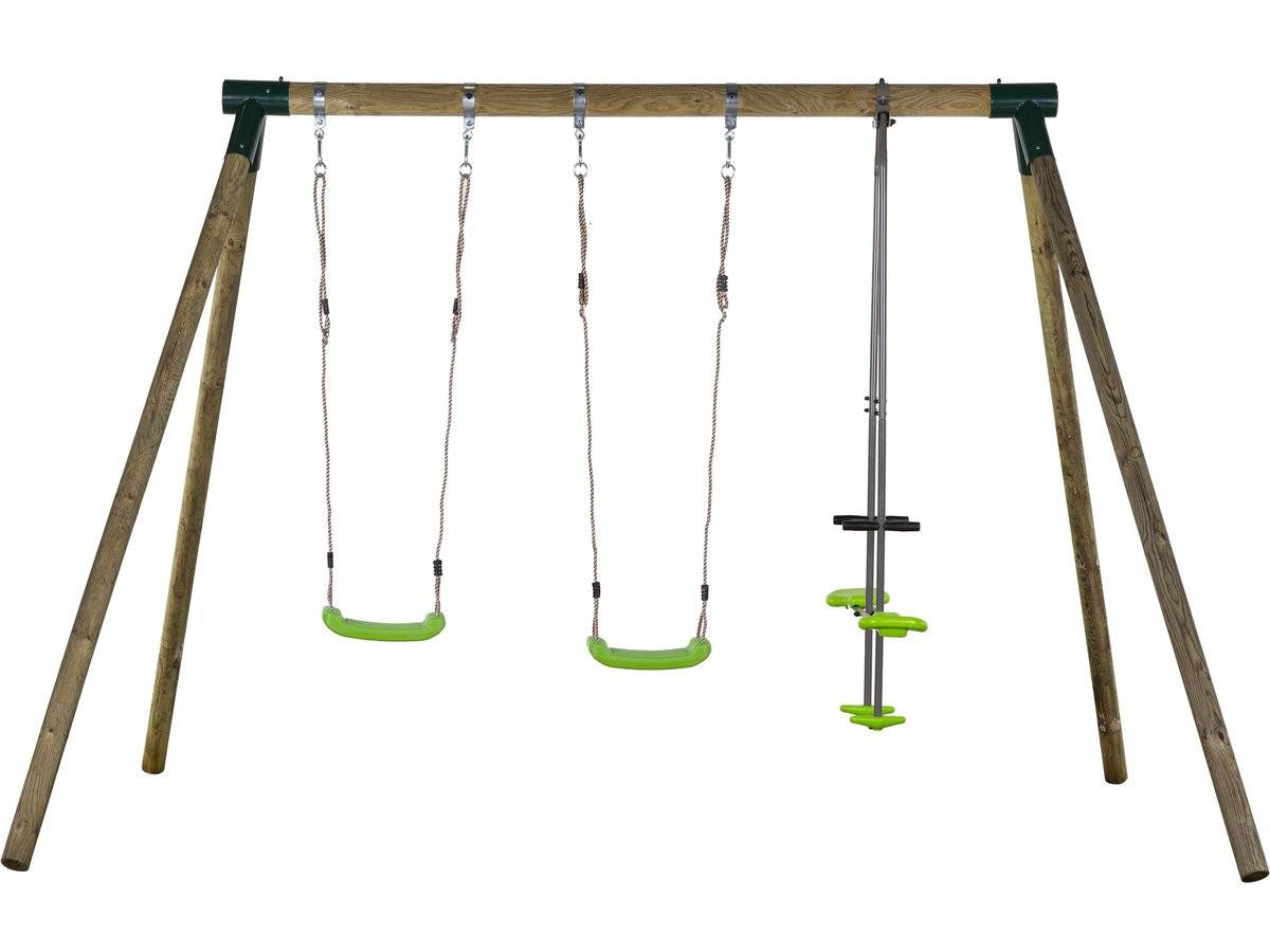 Habitat Et Jardin - Portique Bois "lana" - Avec 2 Balançoires Et 1 Vis-à-vis. -habitat Et Jardin - Imagen 2