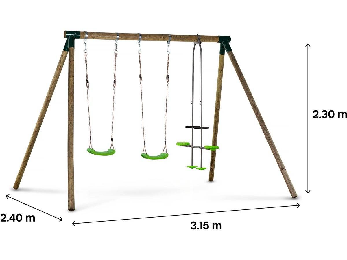 Habitat Et Jardin - Portique Bois "lana" - Avec 2 Balançoires Et 1 Vis-à-vis. -habitat Et Jardin - Imagen 4