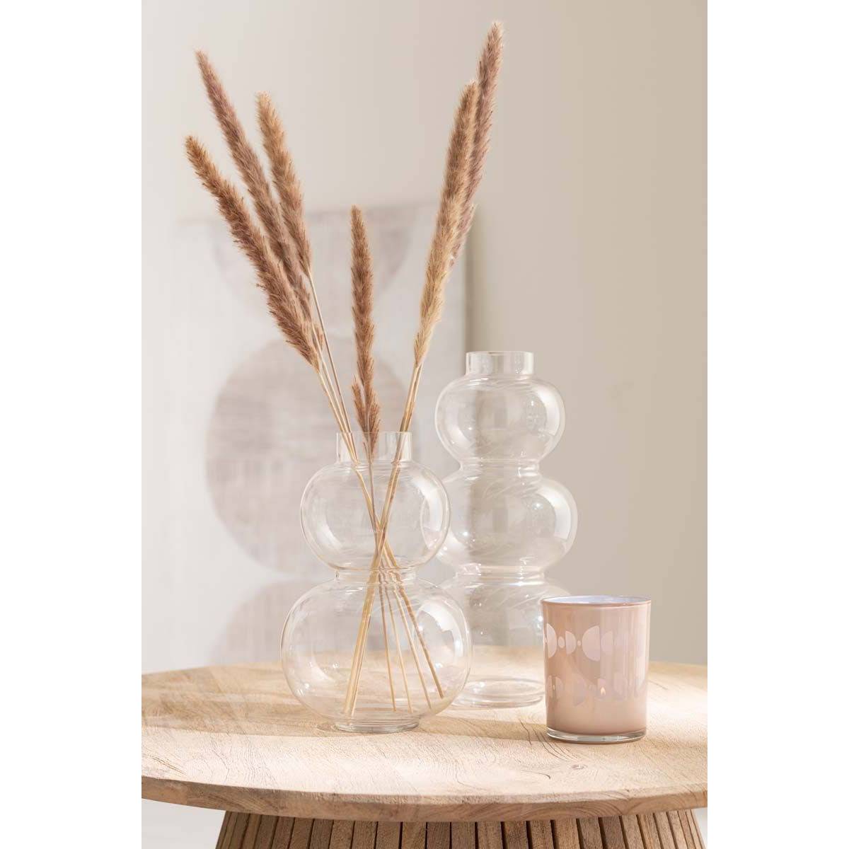 Vase Design en Verre "Boule" 36cm Transparent - Image 2