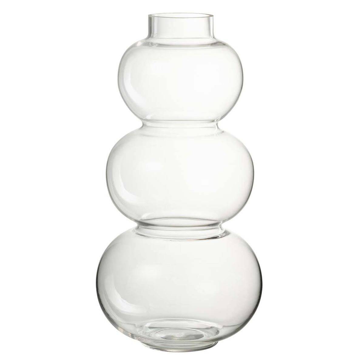 Vase Design en Verre "Boule" 36cm Transparent - Image 1