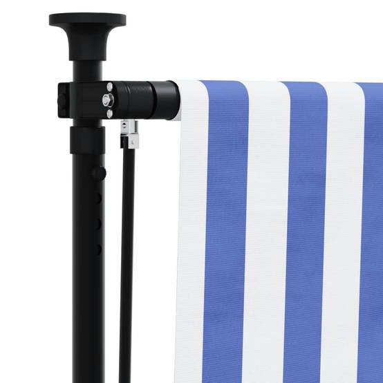 Maison Chic - Store Banne - Store roulant d'extérieur - Auvent extérieur bleu et blanc 200x270 cm tissu acier - Image 7
