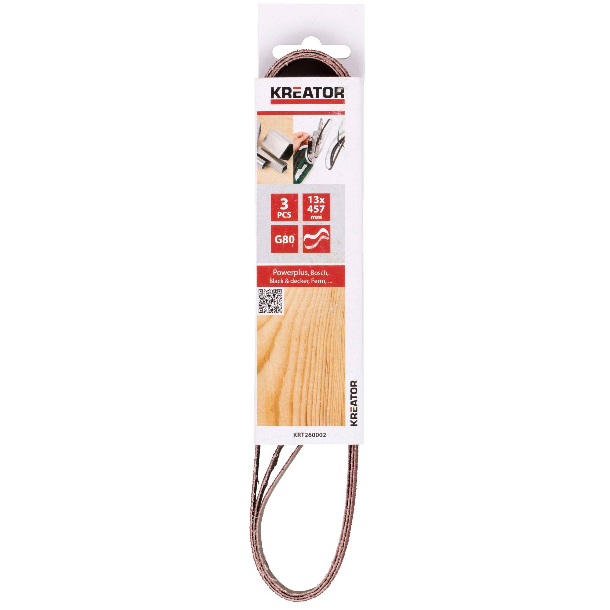 Kreator - Abrasif pour lime électrique, Lot de 3 bandes 13x457mm - Image 2