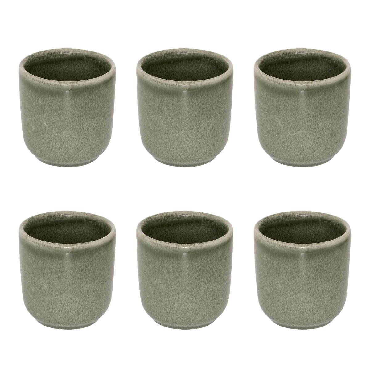 Lot de 6 Tasses à Café "Terre Inconnue" 10cl Kaki - Image 1