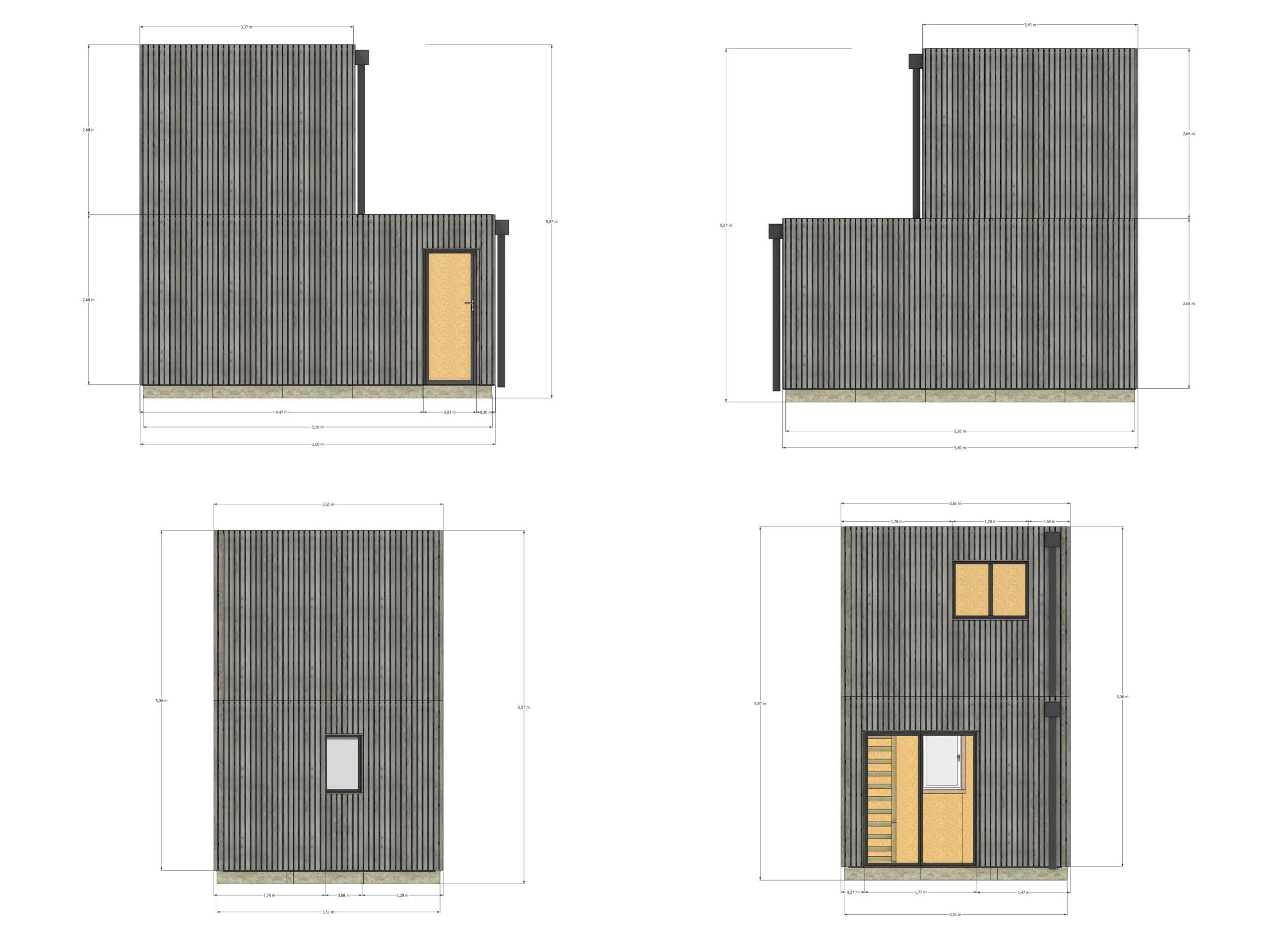 Studio de jardin bien isolé en bois 5,5 x 3,5 x 2,7 m / isolation RE2020 avec mezzanine et terrasse - Image 4