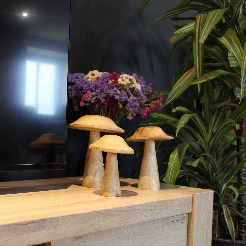 Sil - Champignon déco en manguier 15 x 12 cm Sil - Imagen 4