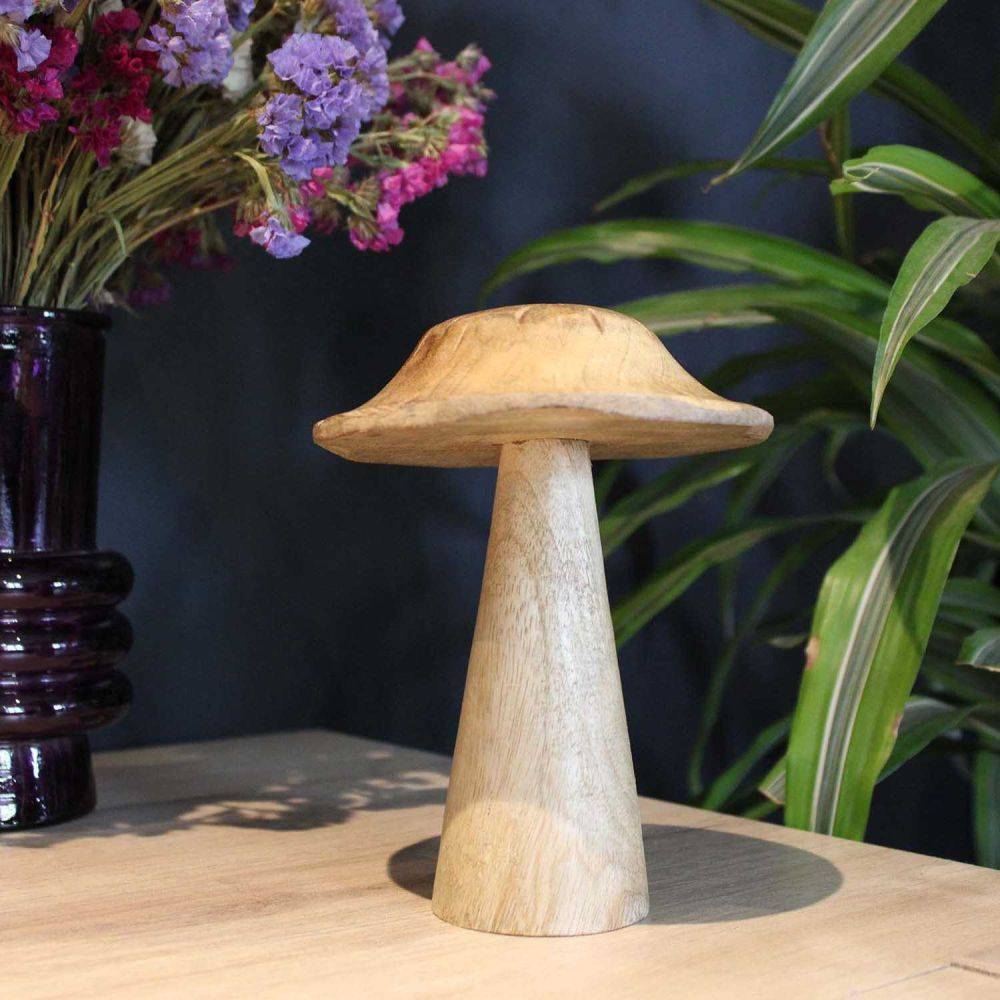 Sil - Champignon déco en manguier 15 x 12 cm Sil - Imagen 3