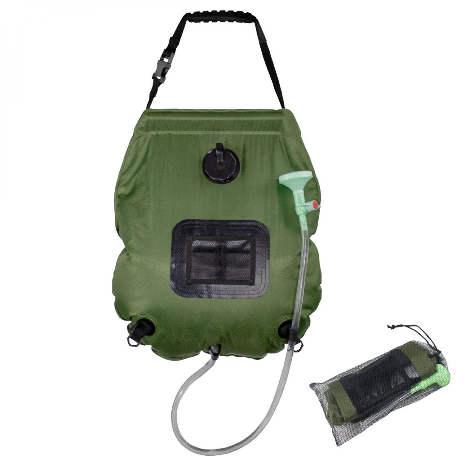 Linxor - Sac de douche solaire 20 L pour camping ou jardin - Vert kaki - Linxor - Imagen 1