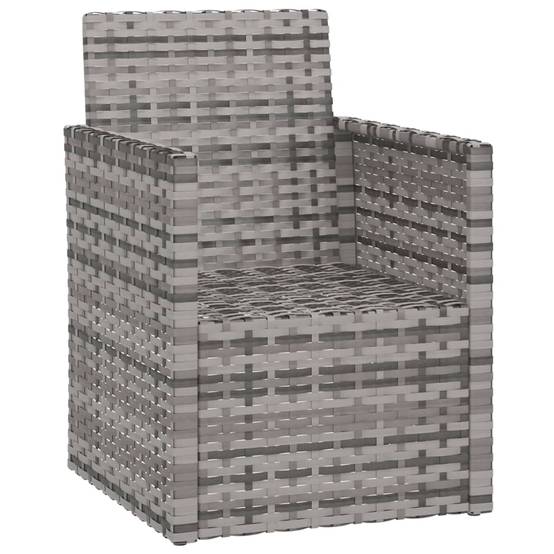 Fauteuil de jardin - Chaise de jardin - Fauteuil d'extérieur avec coussin Gris Résine tressée - MEUBLE PRO-JU4305 - Image 3