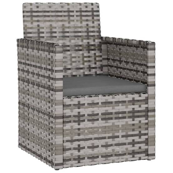 Fauteuil de jardin - Chaise de jardin - Fauteuil d'extérieur avec coussin Gris Résine tressée - MEUBLE PRO-JU4305 - Image 1