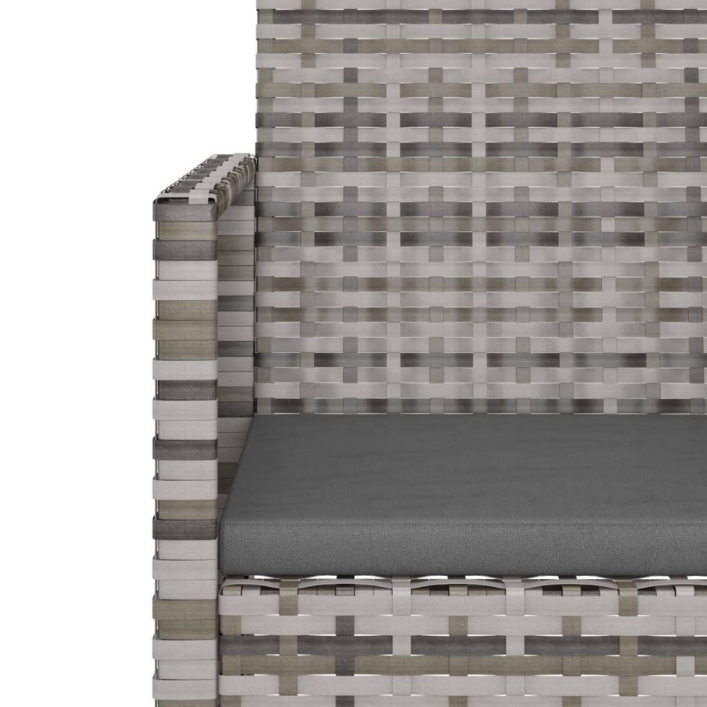 Fauteuil de jardin - Chaise de jardin - Fauteuil d'extérieur avec coussin Gris Résine tressée - MEUBLE PRO-JU4305 - Image 7