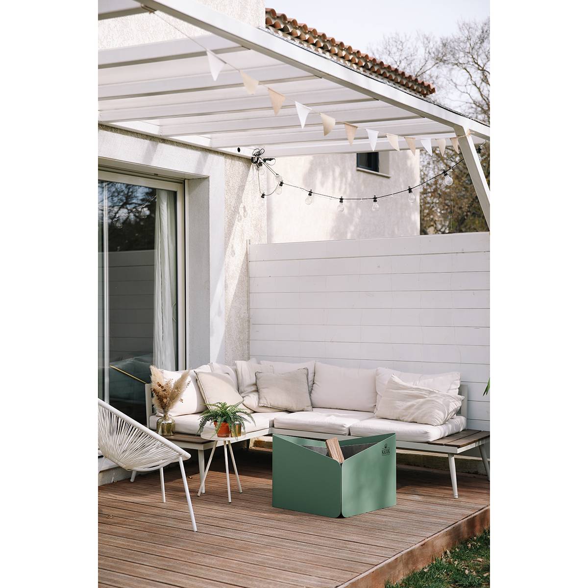 Brasero à bois + grille 79x69cm LEVANT + GRILLE VERT PROVENCE Krak - Imagen 3