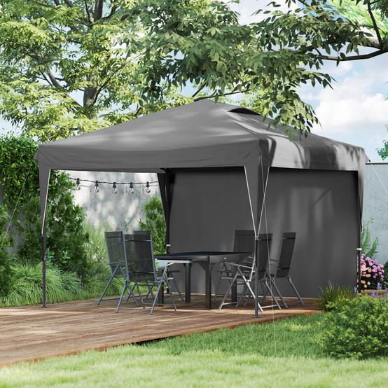 Tonnelle pliante acier argenté 300 x 300 x 265 cm - PANGIVO - Image 10