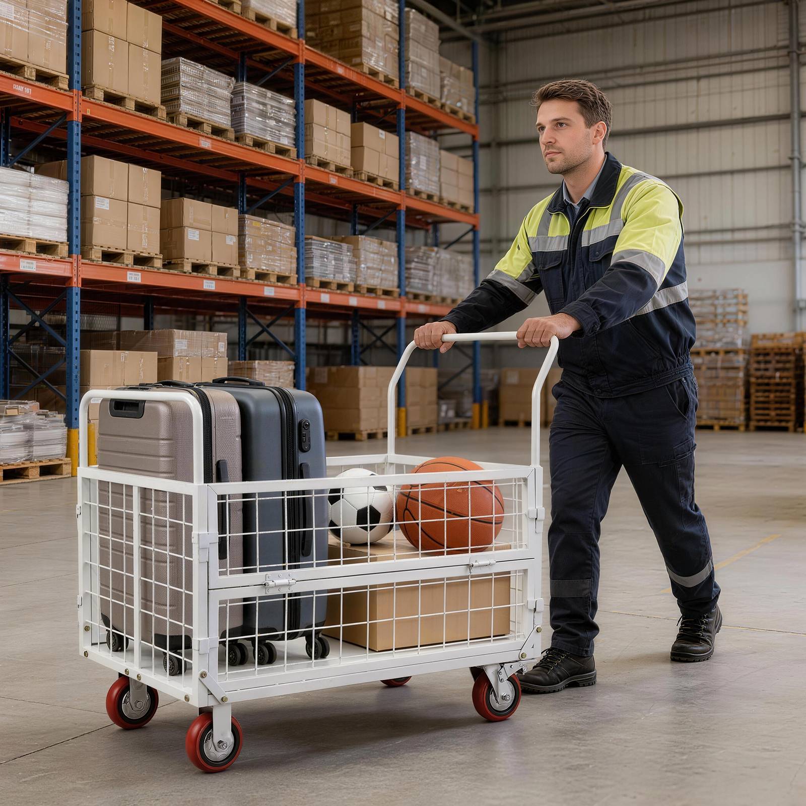 Vevor - VEVOR Chariot à Plateforme Chariot Plateau Cage Pliable 6 en 1 Charge 907 kg - Image 7