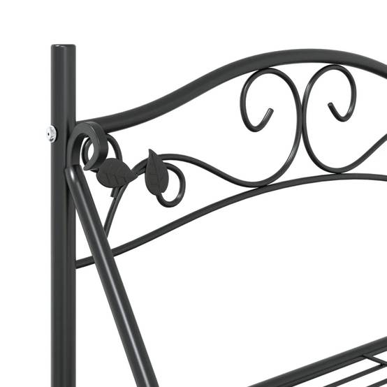 Helloshop26 - Étagère à fleurs 3 niveaux espace ample décoration intérieure terrasse 56 x 30 x 96 cm en acier noir - Image 4