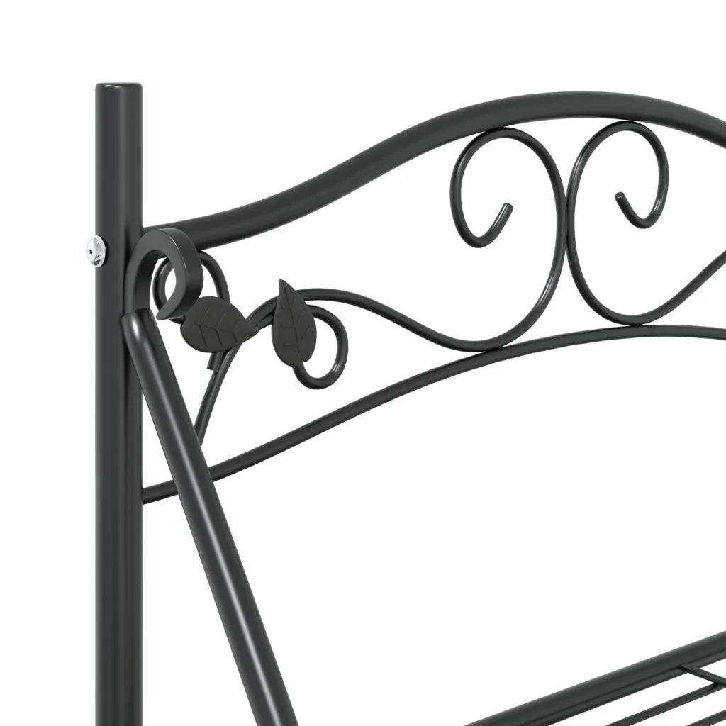 Helloshop26 - Étagère à fleurs 3 niveaux espace ample décoration intérieure terrasse 56 x 30 x 96 cm en acier noir - Image 4