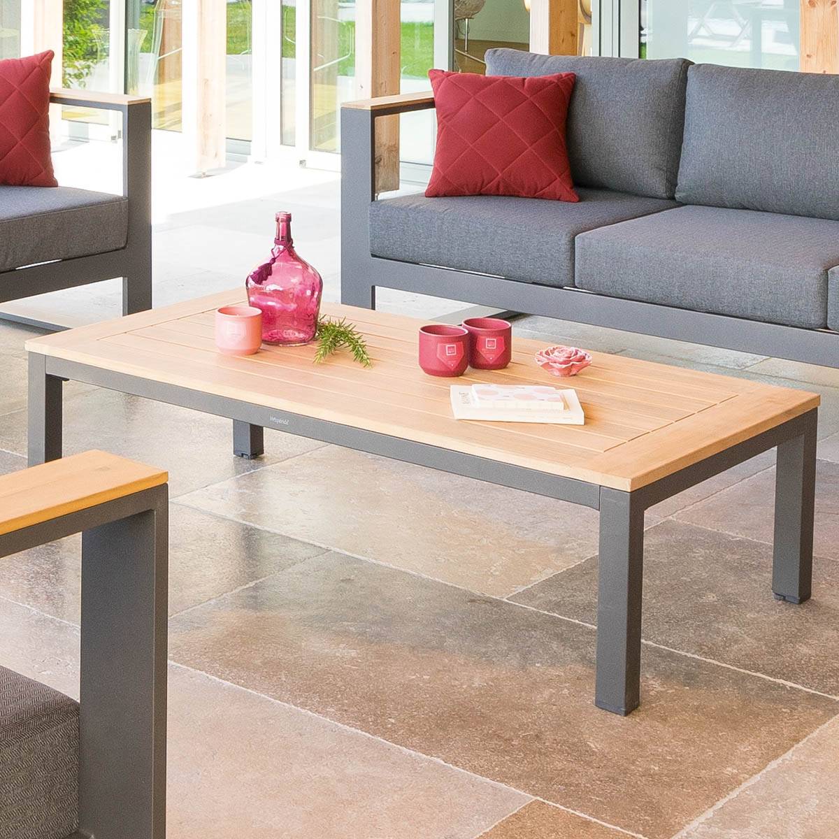 Hesperide - Table basse de jardin rectangulaire "Emperia" graphite 130x69x36cm en acacia Hespéride - Imagen 1
