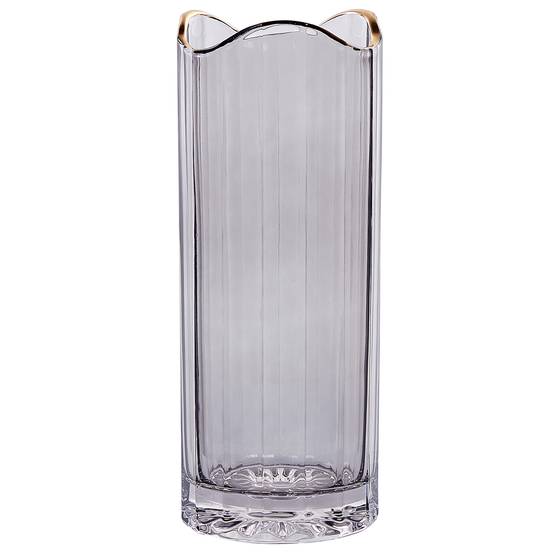 Beliani - Vase à fleurs Verre Gris PERDIKI - 11x11x30- Beliani - Image 2