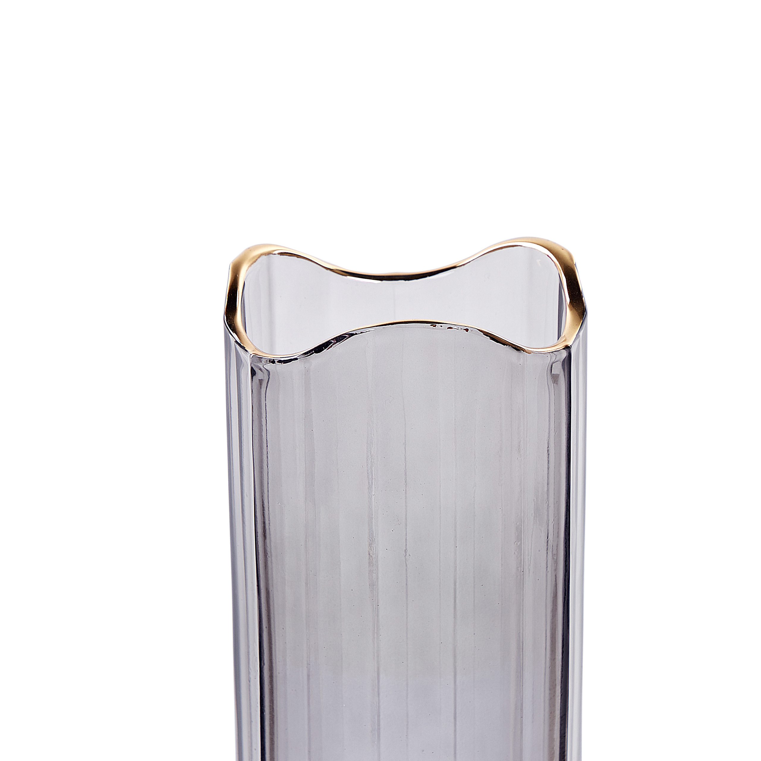 Beliani - Vase à fleurs Verre Gris PERDIKI - 11x11x30- Beliani - Image 5