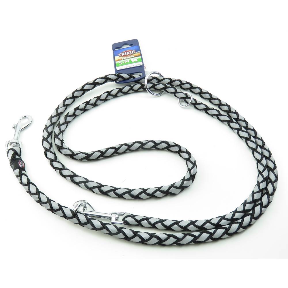 Trixie - Trixie - Laisse Cavo Reflect ø12mm x  2 mètres  S-M. réglable Noir. pour chien - Imagen 1