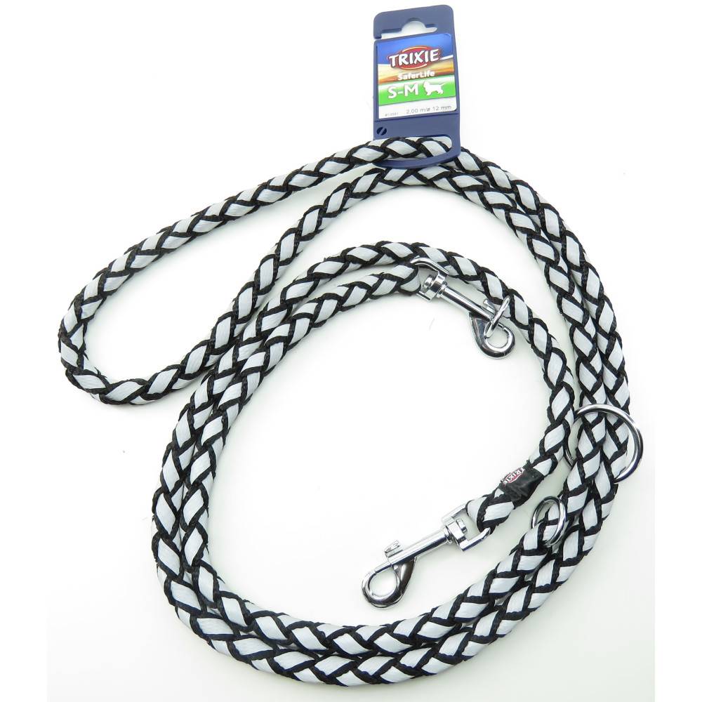 Trixie - Trixie - Laisse Cavo Reflect ø12mm x  2 mètres  S-M. réglable Noir. pour chien - Imagen 3