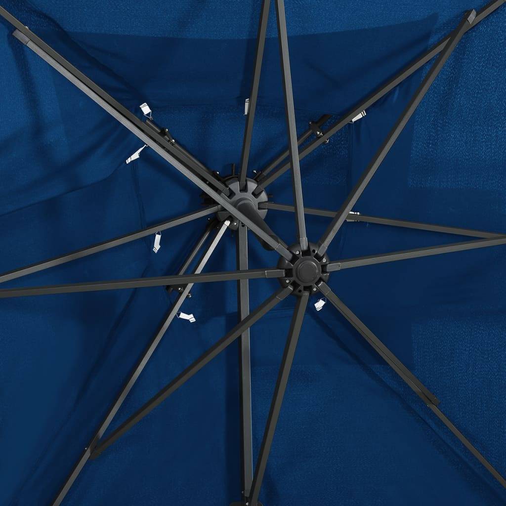 Helloshop26 - Parasol déporté à double toit 250 x 250 cm bleu - Imagen 6