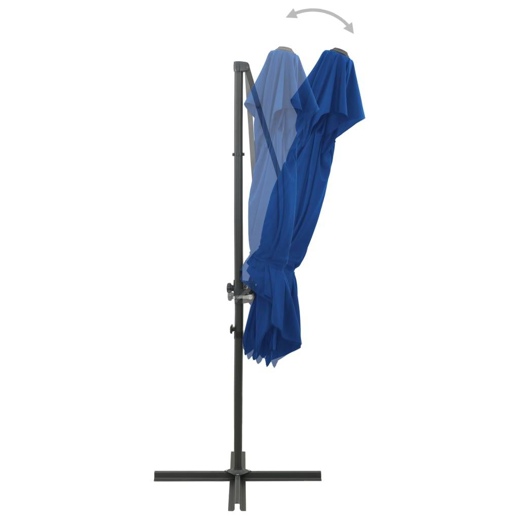 Helloshop26 - Parasol déporté à double toit 250 x 250 cm bleu - Imagen 5