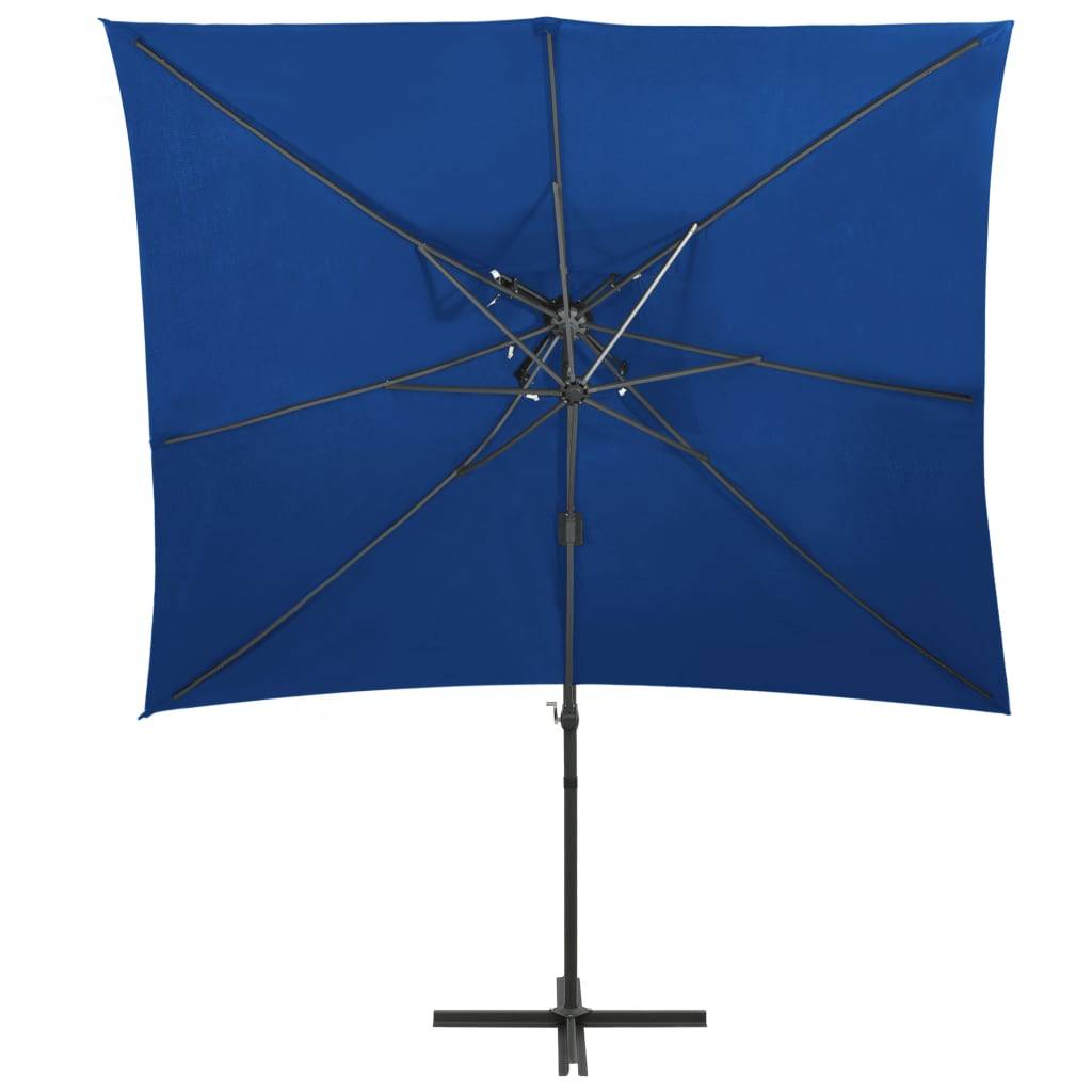 Helloshop26 - Parasol déporté à double toit 250 x 250 cm bleu - Imagen 2