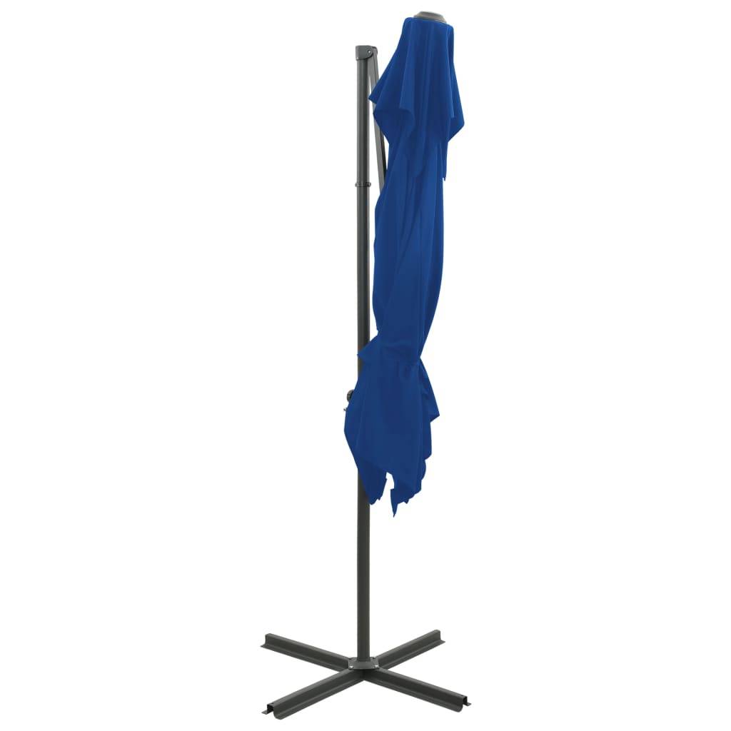 Helloshop26 - Parasol déporté à double toit 250 x 250 cm bleu - Imagen 4