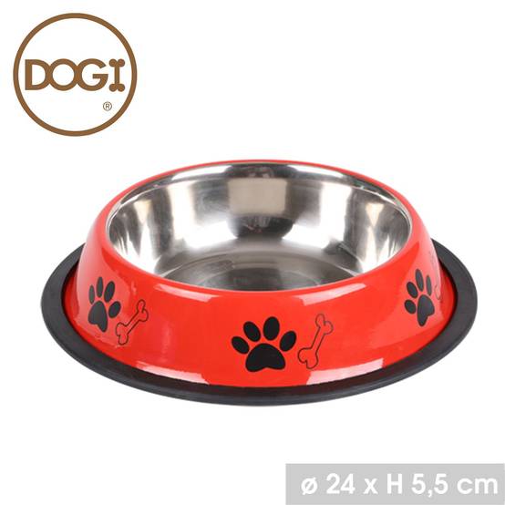 Sans Marque - Gamelle pour chien avec base anti-dérapante - Rouge - Dogi - Image 2