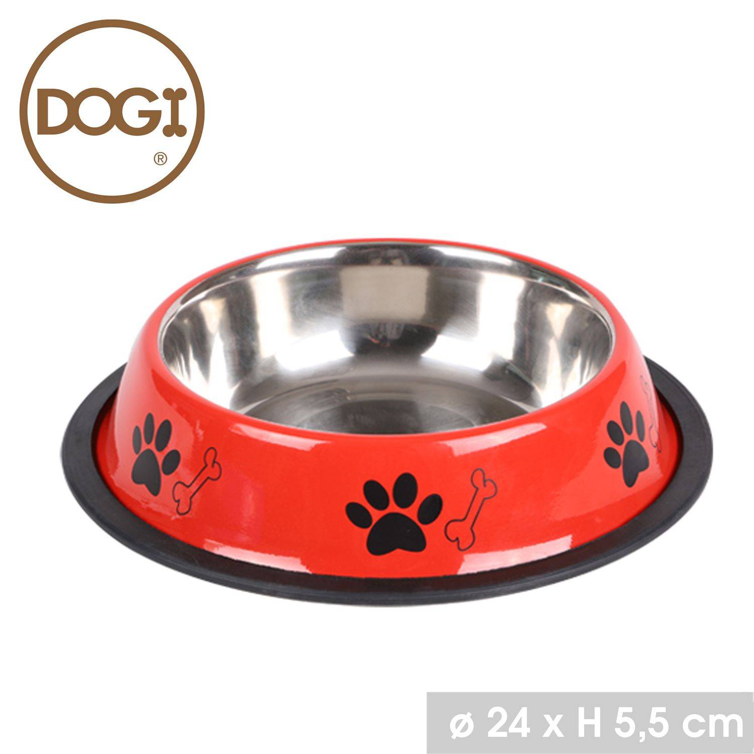 Sans Marque - Gamelle pour chien avec base anti-dérapante - Rouge - Dogi - Image 2