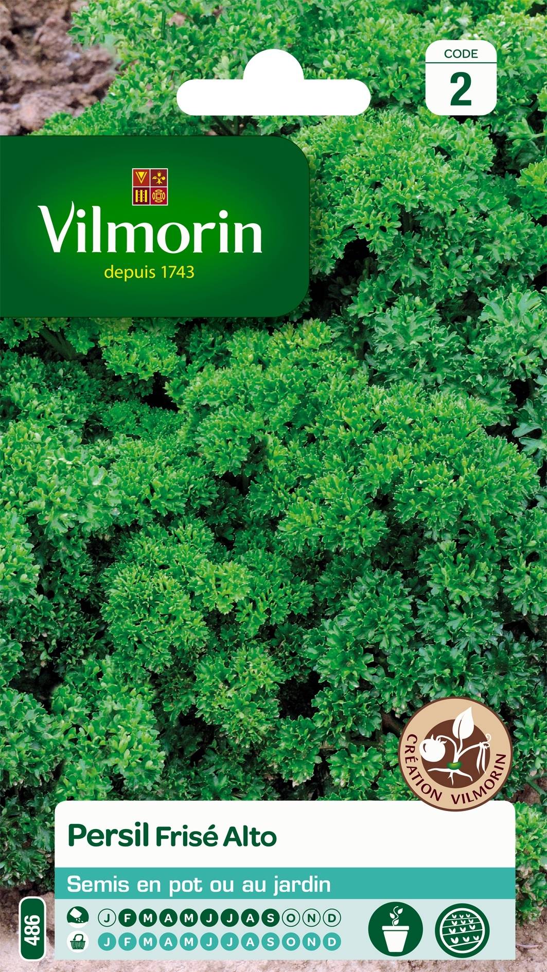 Persil frisé Alto (Création Vilmorin) - Vilmorin le sachet de 3000 graines environ (5g)