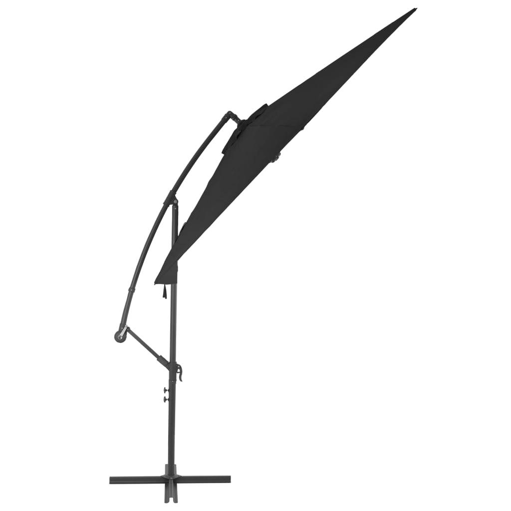 Helloshop26 - Parasol déporté avec mât en aluminium 300 cm noir - Imagen 3