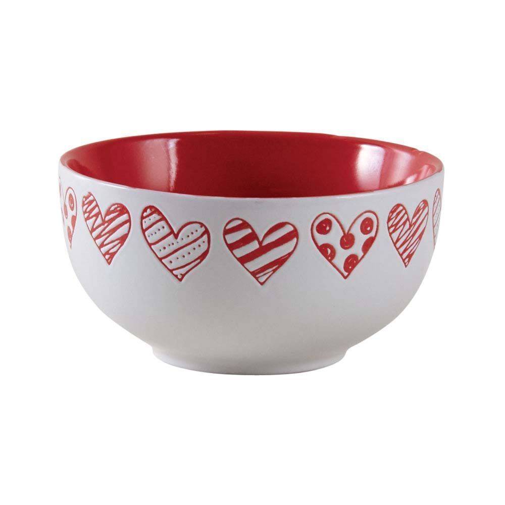 Aubry Gaspard - Bol en grès blanc avec coeur rouge (Lot de 3) - Imagen 3